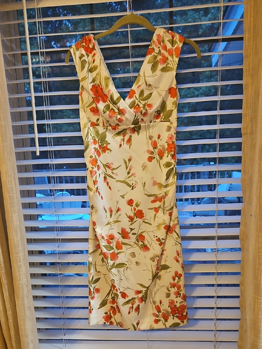 Maggy L by Maggy London Satin Watercolor Floral Midi Dress
